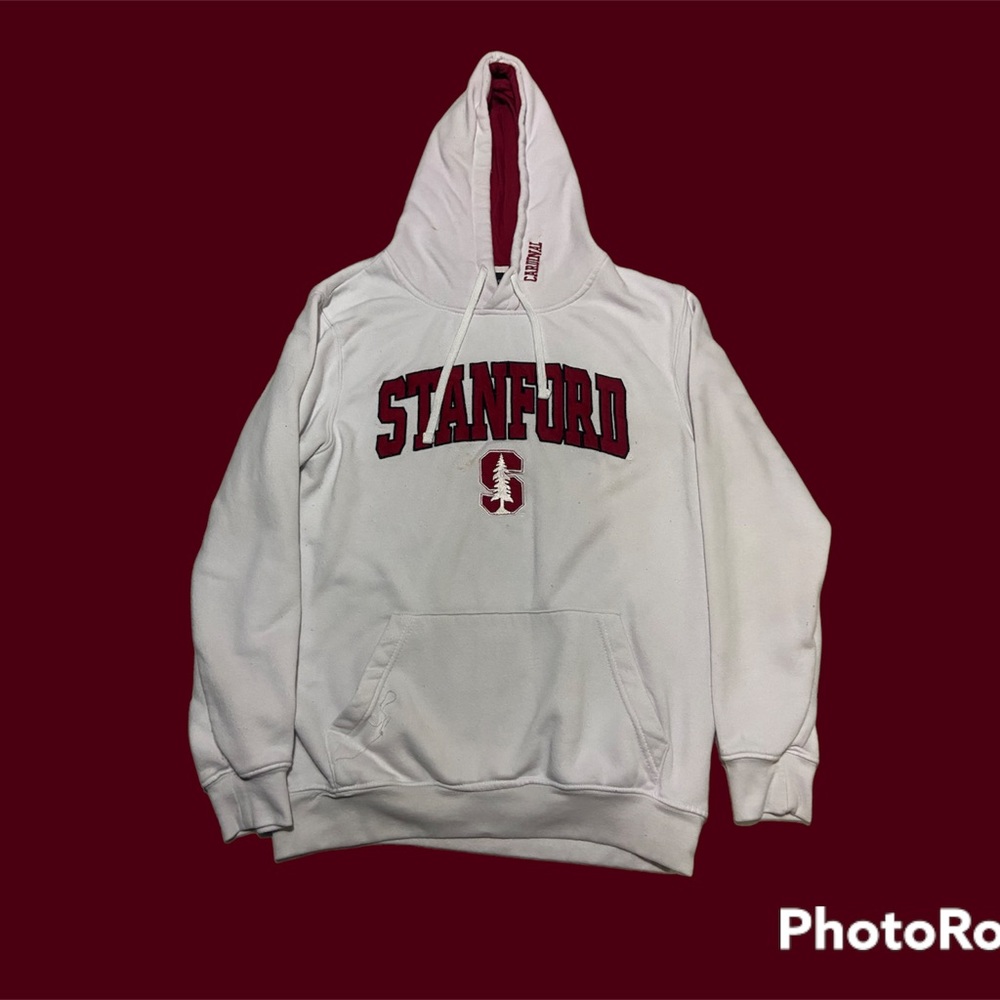 White Stanford University Hoodie/ hooded sweatshirt/sweatshirt